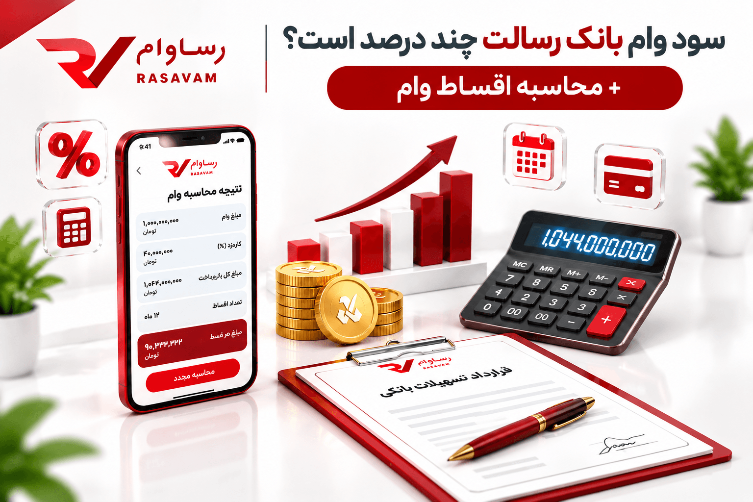 سود وام بانک رسالت چند درصد است؟ + محاسبه اقساط