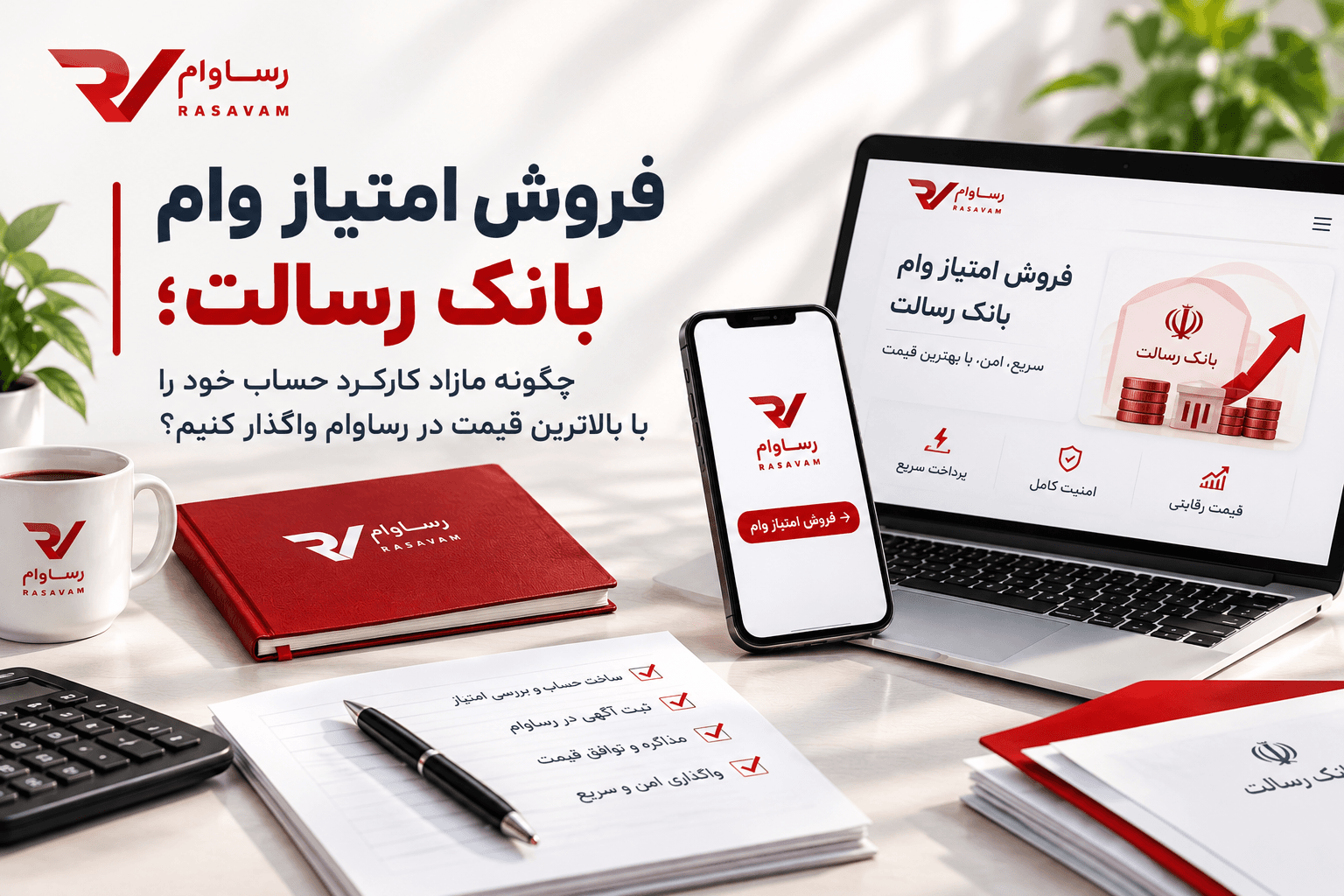 فروش امتیاز وام بانک رسالت؛ چگونه مازاد کارکرد حساب خود را با بالاترین قیمت در رساوام واگذار کنیم؟