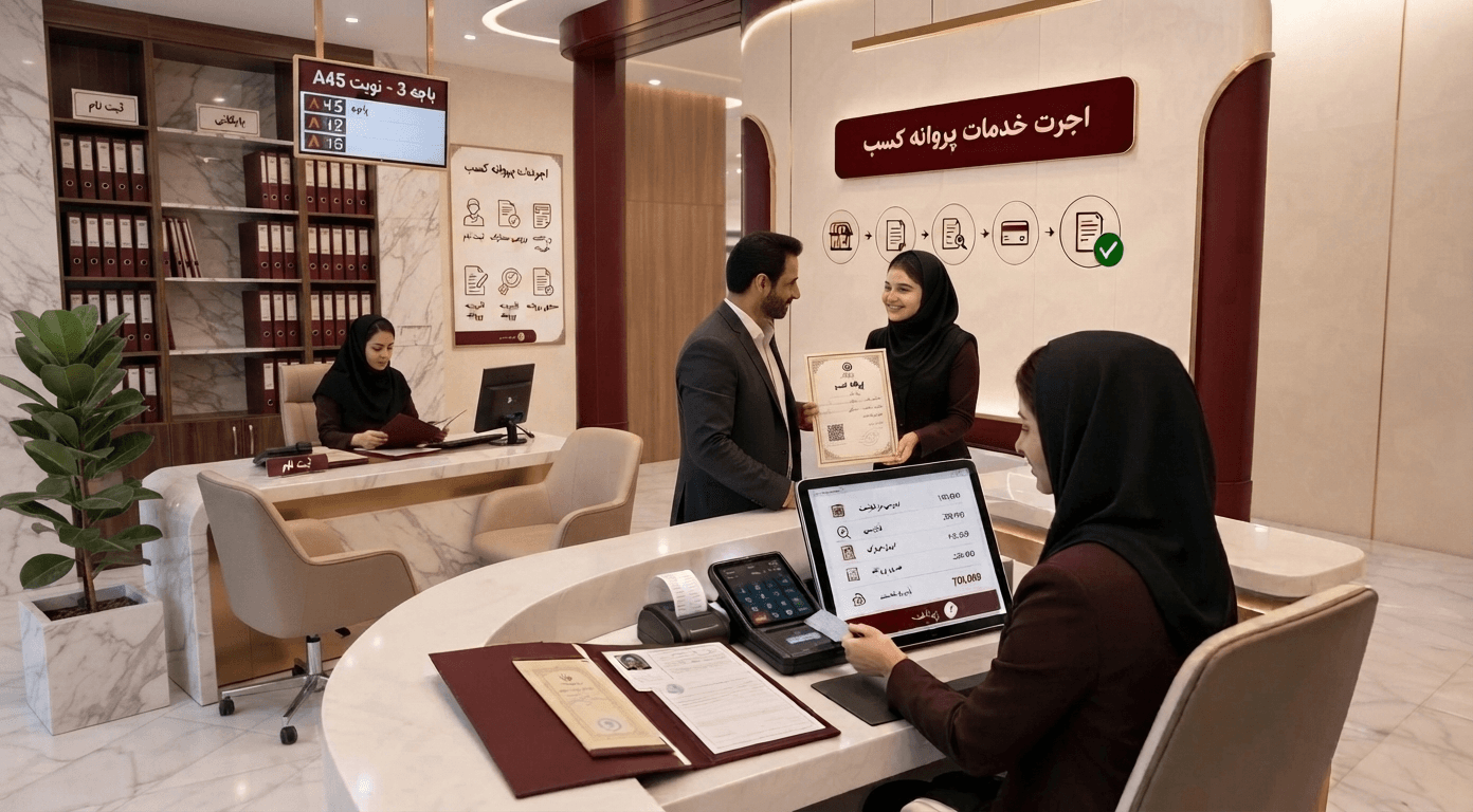 اجرت خدمات پروانه کسب